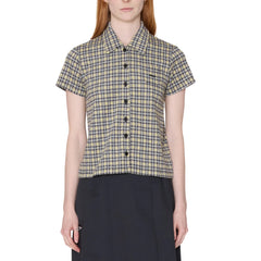 Obey Womens Lila Micro Check S/S Shirt Yellow Multi