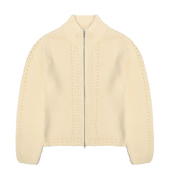Obey Womens Meredith Mock Zip Sweater Bone
