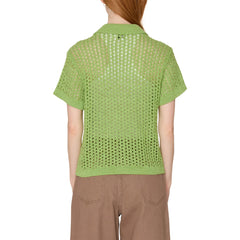 Obey Womens Milly Open Knit Sweater Light Green Multi
