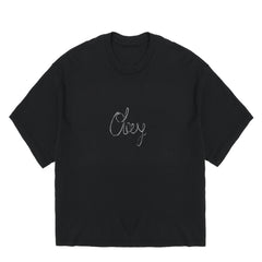 Obey Womens Obey Handwritten S/S T-Shirt Digital Black