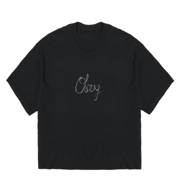 Obey Womens Obey Handwritten S/S T-Shirt Digital Black