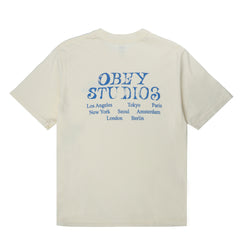 Obey Womens Obey Studio Stamp S/S T-Shirt Unbleached