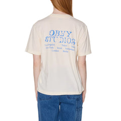 Obey Womens Obey Studio Stamp S/S T-Shirt Unbleached