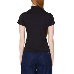Obey Womens Relay Mock Neck S/S T-Shirt Black
