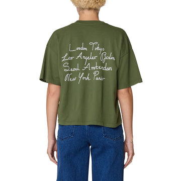 Obey Womens Scripty Cities Bronze Green - Parasol Store