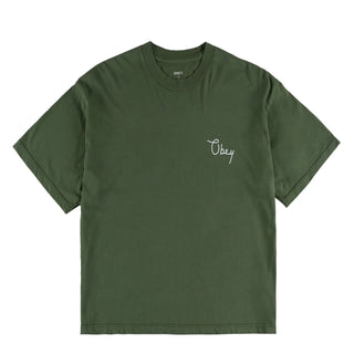 Obey Womens Scripty Cities Bronze Green - Parasol Store