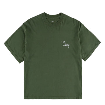 Obey Womens Scripty Cities Bronze Green - Parasol Store