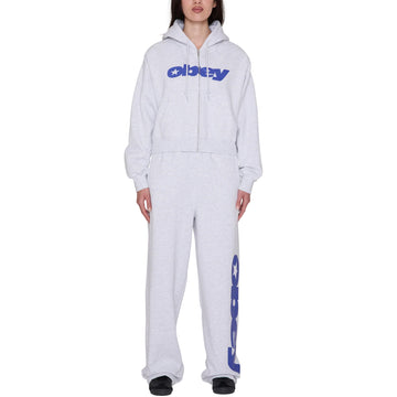 Obey Womens Speed Star Zip Up Ash Heather Grey