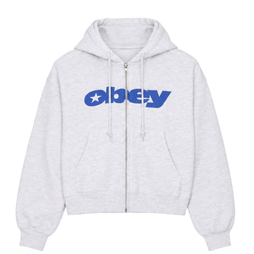 Obey Womens Speed Star Zip Up Ash Heather Grey