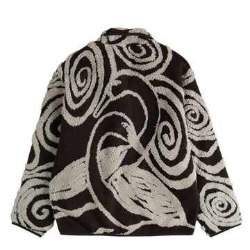 Obey Womens Swirls Jacquard Zip Jacket Brown Multi