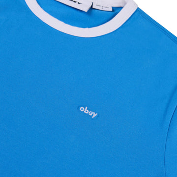 Obey Womens Tyler Ringer S/S Blue - Parasol Store