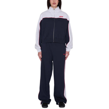 Obey Womens Zeno Mock Neck Zip Up Dark Navy Multi