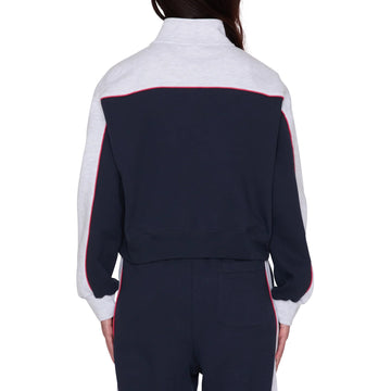 Obey Womens Zeno Mock Neck Zip Up Dark Navy Multi
