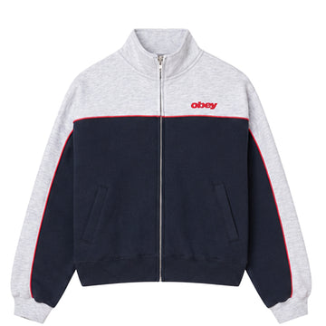 Obey Womens Zeno Mock Neck Zip Up Dark Navy Multi