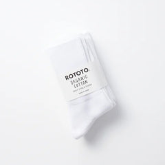 ROTOTO Organic Daily 3 Pack Ribbed Crew Socks White - Parasol Store