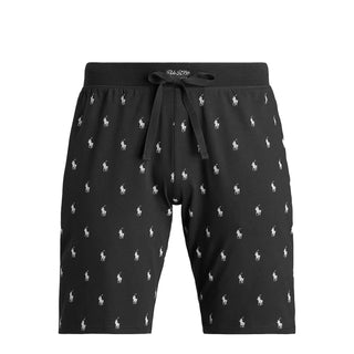 Polo Ralph Lauren Allover Pony Cotton Jersey Sleep Short Polo Black - Parasol Store