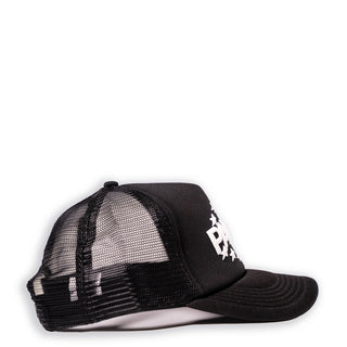 Paired Constellation Puff Print Trucker Cap Black