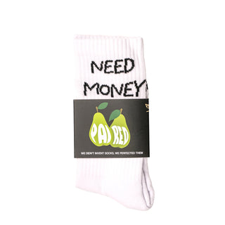 Paired Need Money Sock White - Parasol Store