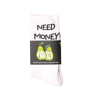Paired Need Money Sock White - Parasol Store