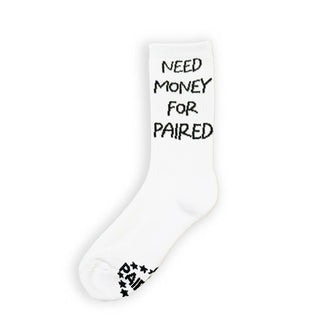 Paired Need Money Sock White - Parasol Store