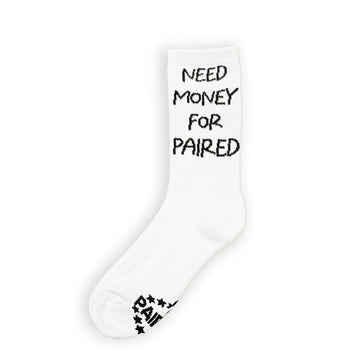 Paired Need Money Sock White - Parasol Store