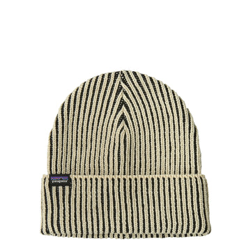 Patagonia Fisherman's Rolled Beanie Contrast Stripe Black - Parasol Store