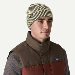 Patagonia Fisherman's Rolled Beanie Contrast Stripe Black - Parasol Store