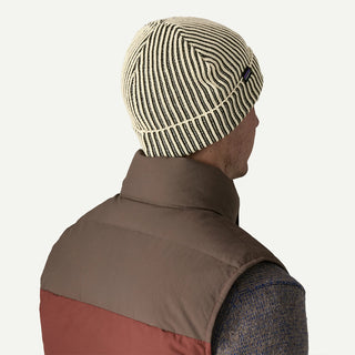 Patagonia Fisherman's Rolled Beanie Contrast Stripe Black - Parasol Store