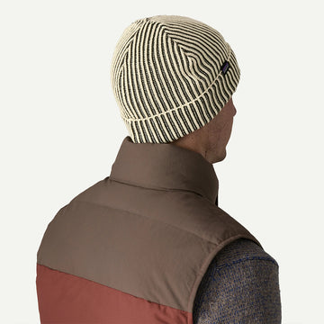 Patagonia Fisherman's Rolled Beanie Contrast Stripe Black - Parasol Store