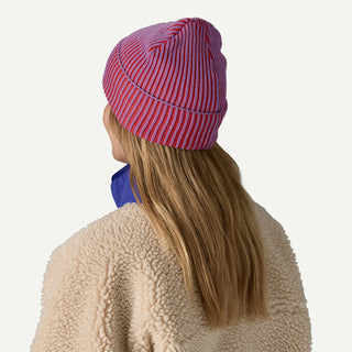 Patagonia Fisherman's Rolled Beanie Contrast Stripe Brisk Purple