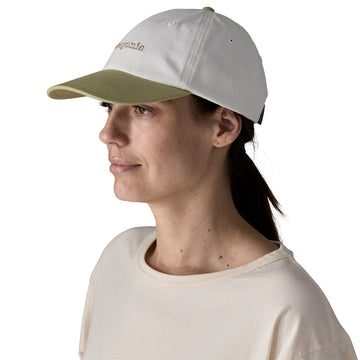 Patagonia Fitz Roy Icon Trad Cap Text Logo Birch White / Gumtree Green - Parasol Store