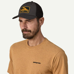 Patagonia Flying Fish LoPro Trucker Hat Flying Fish Fork Ink Black - Parasol Store