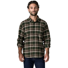 Patagonia L/S Lightweight Fjord Flannel Shirt Cozy Cabin / Treeline Green
