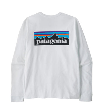 Patagonia L/S P-6 Logo Responsibili-Tee Fiber White