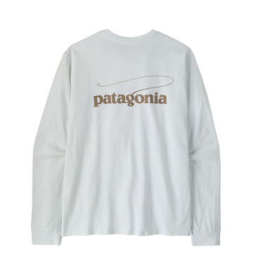 Patagonia L/S Casting Logo Responsibili-Tee Fiber White