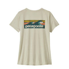 Patagonia Womens Cap Cool Daily Shirt Boardshort Logo Dyno White