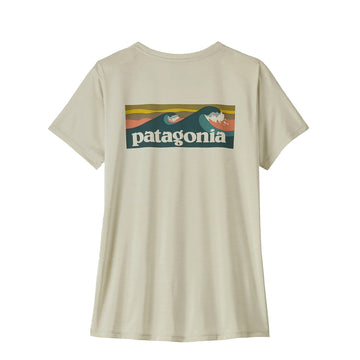 Patagonia Womens Cap Cool Daily Shirt Boardshort Logo Dyno White