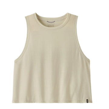 Patagonia Womens Cap Cool Trail Cropped Tank Dyno White