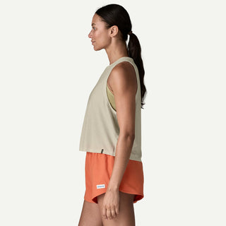 Patagonia Womens Cap Cool Trail Cropped Tank Dyno White