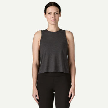 Patagonia Womens Cap Cool Trail Cropped Tank Ink Black