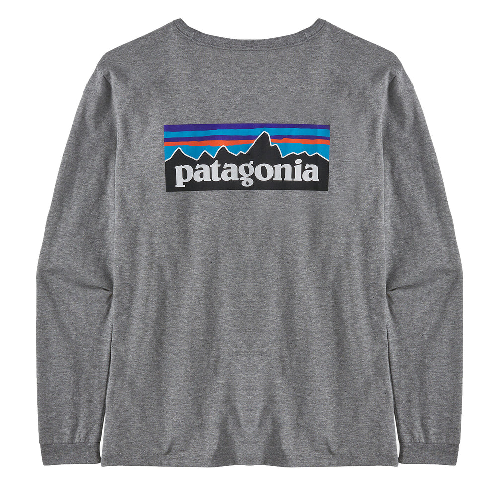 Patagonia Womens L/S P-6 Logo Responsibili-Tee Gravel Heather - Parasol Store