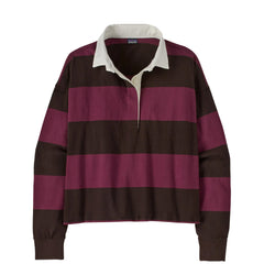 Patagonia Womens L/S Rugby Shirt Wide Stripe / Berry Fig