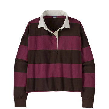Patagonia Womens L/S Rugby Shirt Wide Stripe / Berry Fig