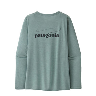 Patagonia Womens L/S Cap Cool Daily Graphic Shirt - Waters Casting Logo / Thermal Blue X-Dye - Parasol Store