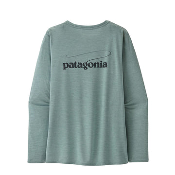 Patagonia Womens L/S Cap Cool Daily Graphic Shirt - Waters Casting Logo / Thermal Blue X-Dye - Parasol Store
