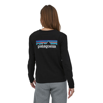 Patagonia Womens L/S P-6 Logo Responsibili-Tee Black - Parasol Store