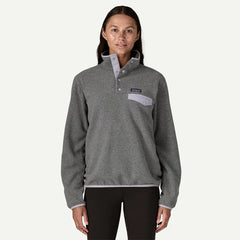 Patagonia Womens Lightweight Synchilla Snap-T Fleece Pullover Nickel w/Permafrost Purple - Parasol Store