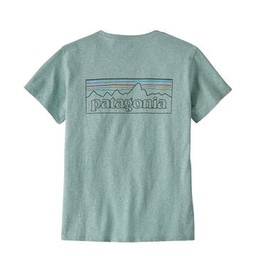 Patagonia Womens P-6 Logo Responsibili-Tee P-6 Outline Virtually Blue - Parasol Store