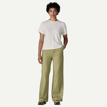 Patagonia Womens Point Reyes Canvas Wide Leg Pants Gumtree Green