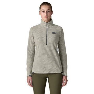 Patagonia Womens R1 Air Fleece Zip-Neck Birch White